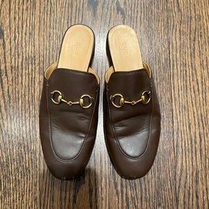 Gucci Princeton loafer brown mules slides